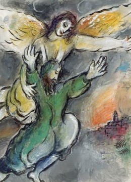 Marc Chagall œuvres - Moise bénit les enfants d’Israël contemporain Marc Chagall